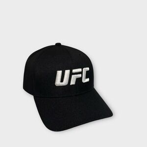 UFC Snapback Hat Mens Black/White Embroidered Adjustable Wool Blend Cap OSFM